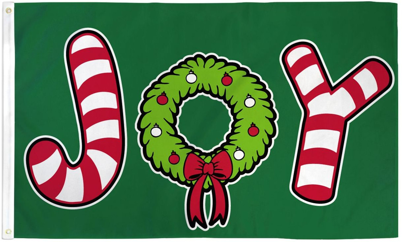 Joy (Candy Cane) Flag 3x5ft Poly