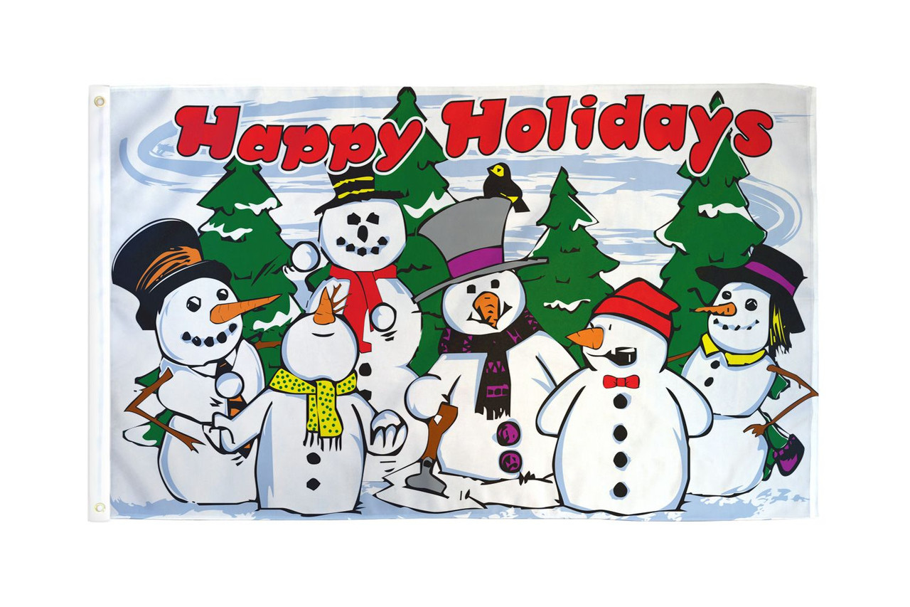 Happy Holidays (Snowmen) Flag 3x5ft Poly