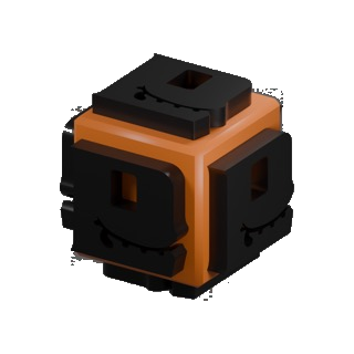 Black and orange Little Monster cube