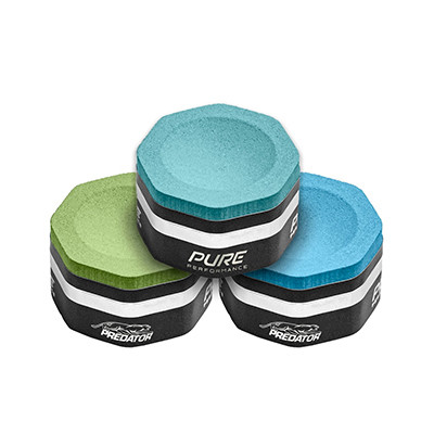 Blue Predator Pure Cue Chalk cube in its packaging.