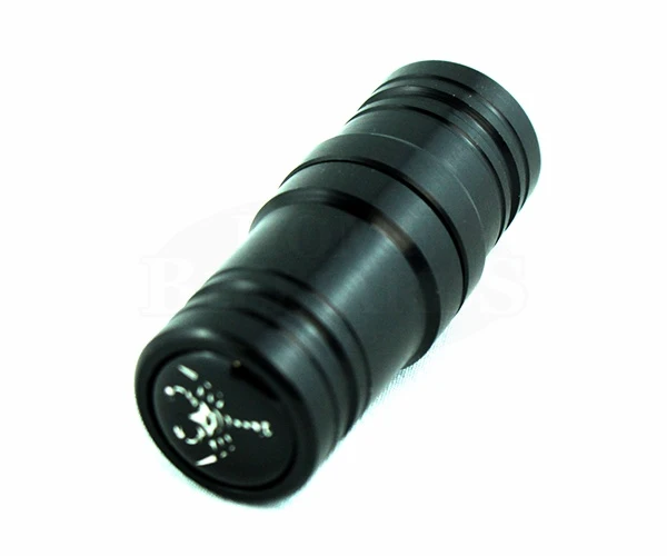 Black Scorpion Joint Cap with a ridged cylindrical body.