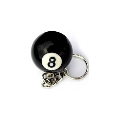 Pool Ball Keychain #8 1" Diameter