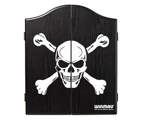 Winmau Dartboard Cabinet with skull and crossbones design.