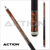 The Action Fractal ACT159 pool cue features a honey-colored forearm with teal metallic points and white veneers, a white collar with a silver ring,