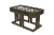 Wooden foosball table with metal rods and players, featuring double pedestal base and modern design.