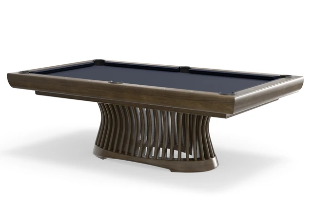 California House Highland Pool Table with a contemporary design, an auburn - maple finish set to a white background.