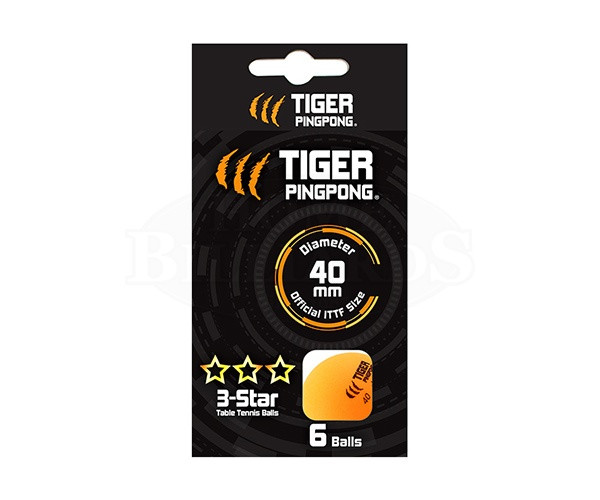 Orange Tiger 3-Star Balls 6pc