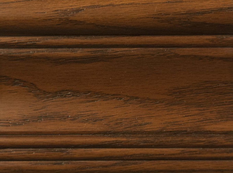 Olhausen pool table wood finish sample - Traditional mahogany on oak.