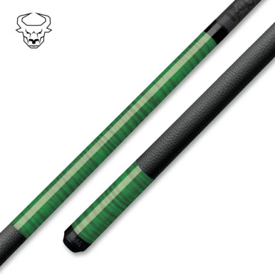 Bull Carbon Green-Stained Curly Maple Pool Cue