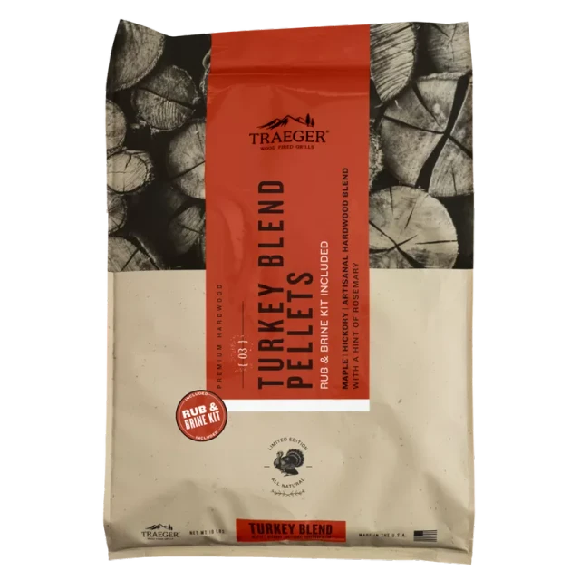 Limited Edition Turkey Blend Hardwood Pellets with orange brine and turkey rub kit