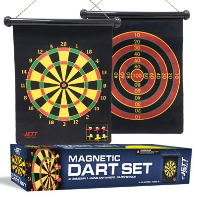 Jett magnetic darts game set with a dartboard target.
