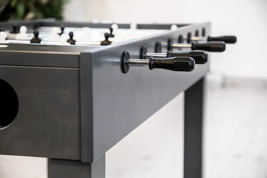 Canada Billiard La Condo foosball table with polished rods and black handles
