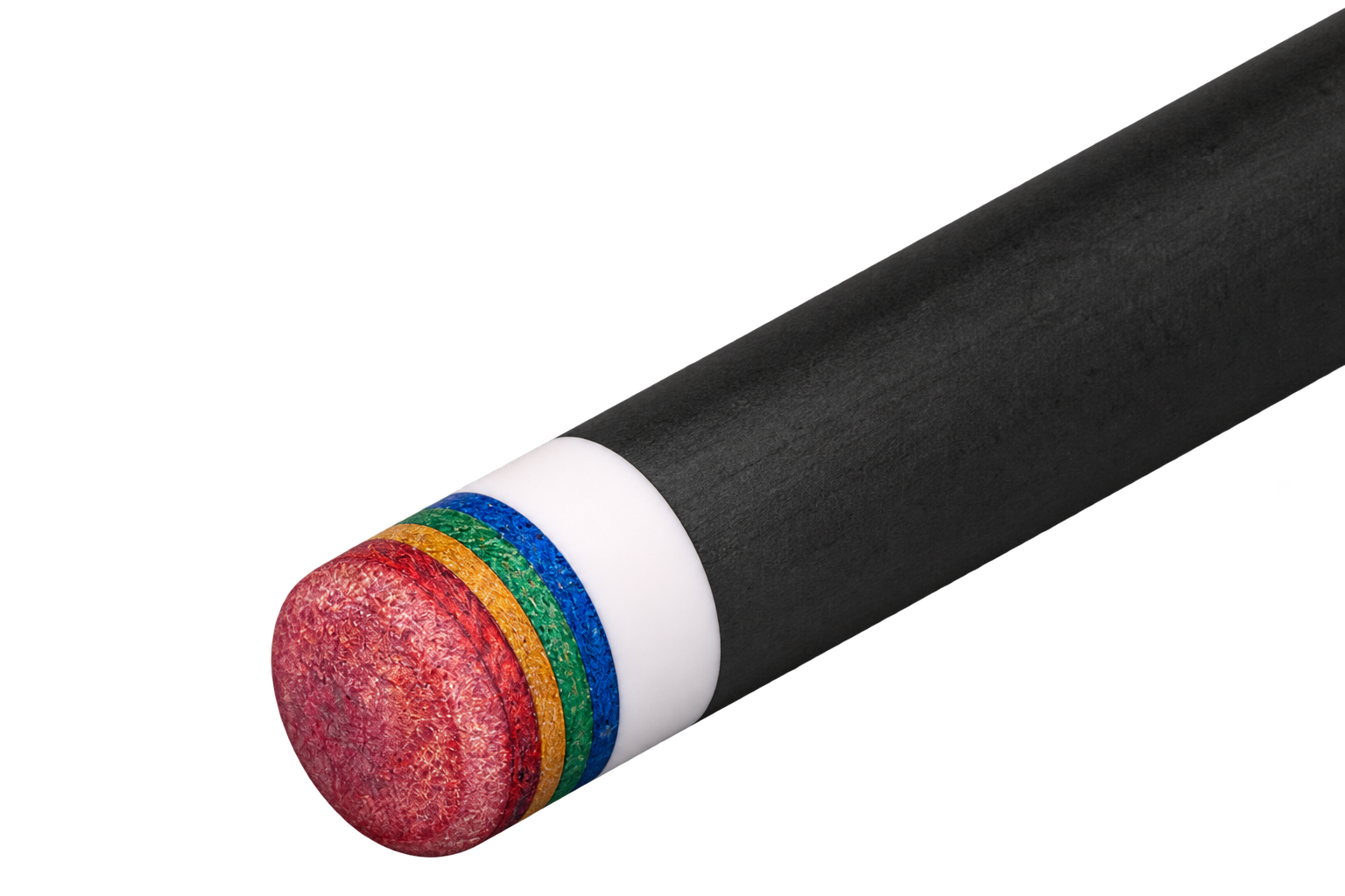 Graffiti carbon shaft with its rainbow layered tip, pointing upward