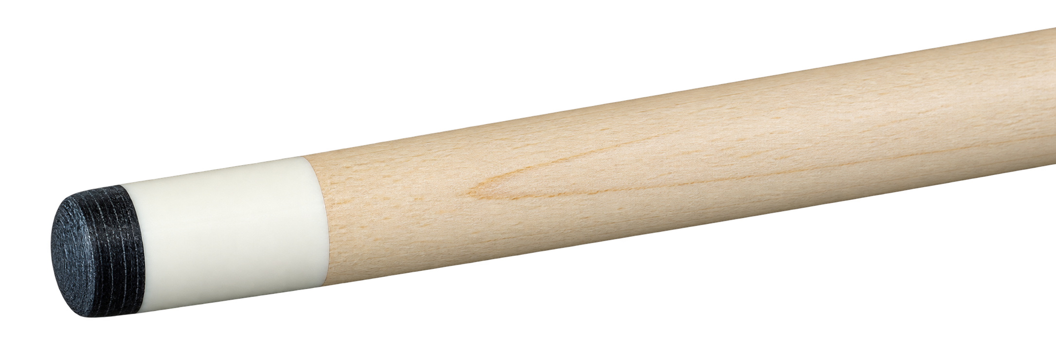 Storm maple playing shaft with soft black leather tip pointing upward
