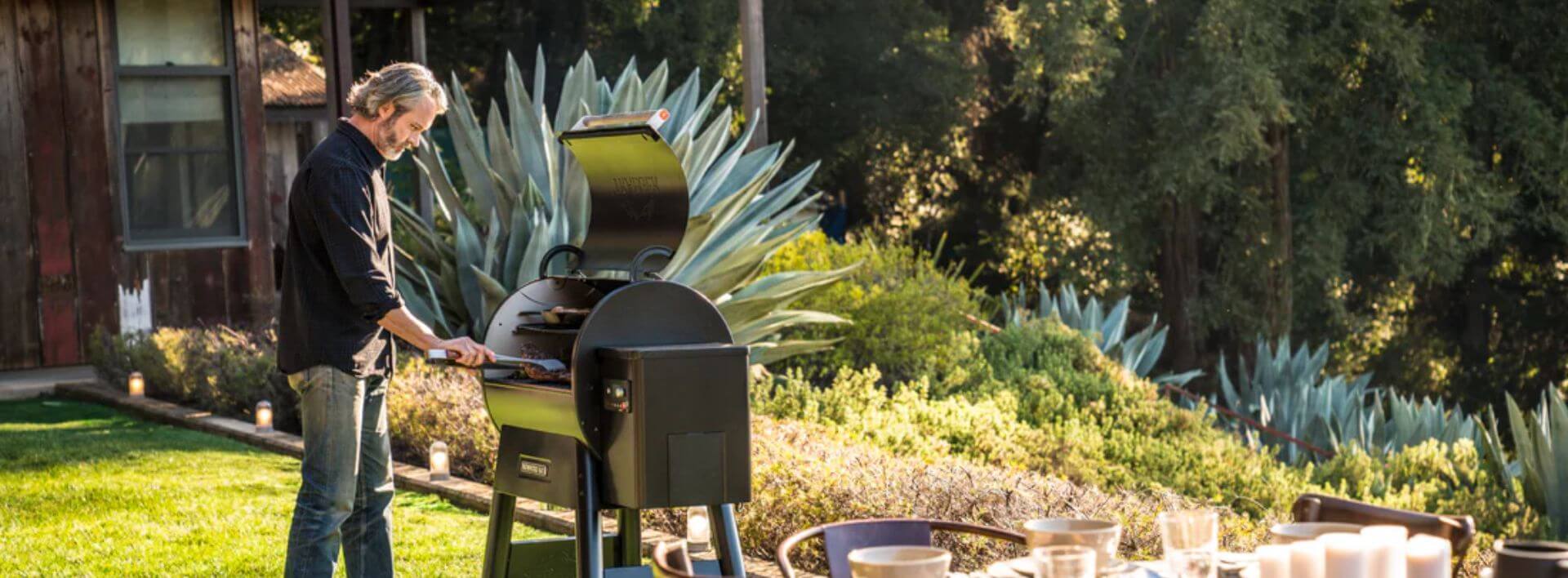 Outdoor grill on a patio