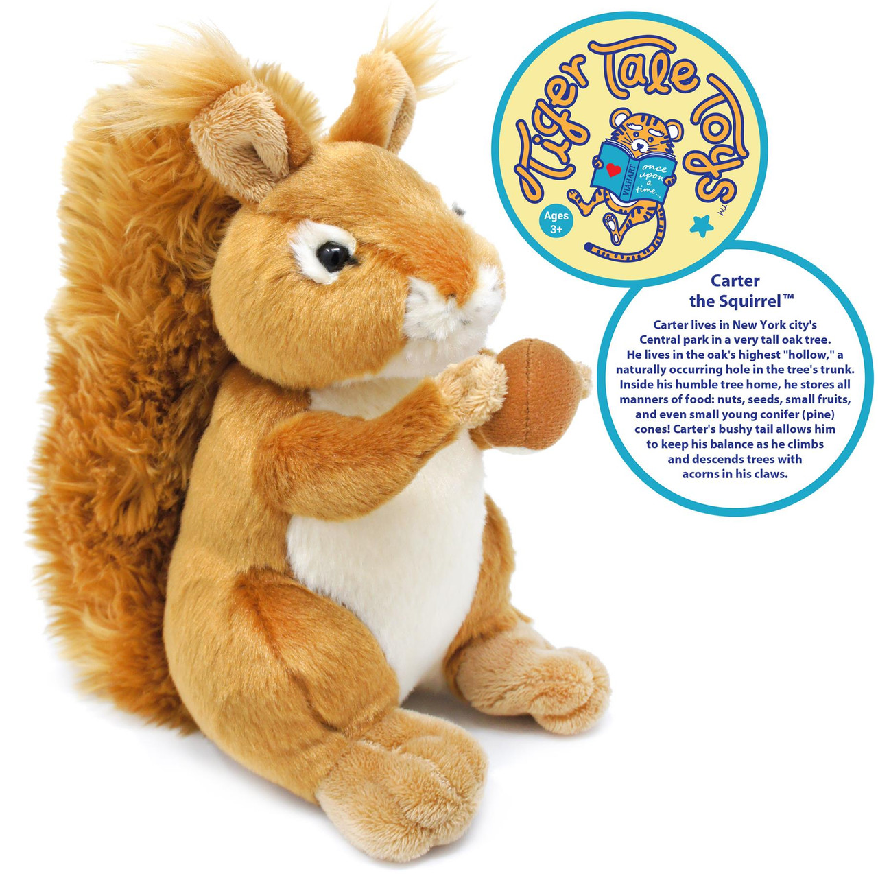 Carter The Squirrel | 9 inch Stuffed Animal Plush | by Tiger Tale Toys