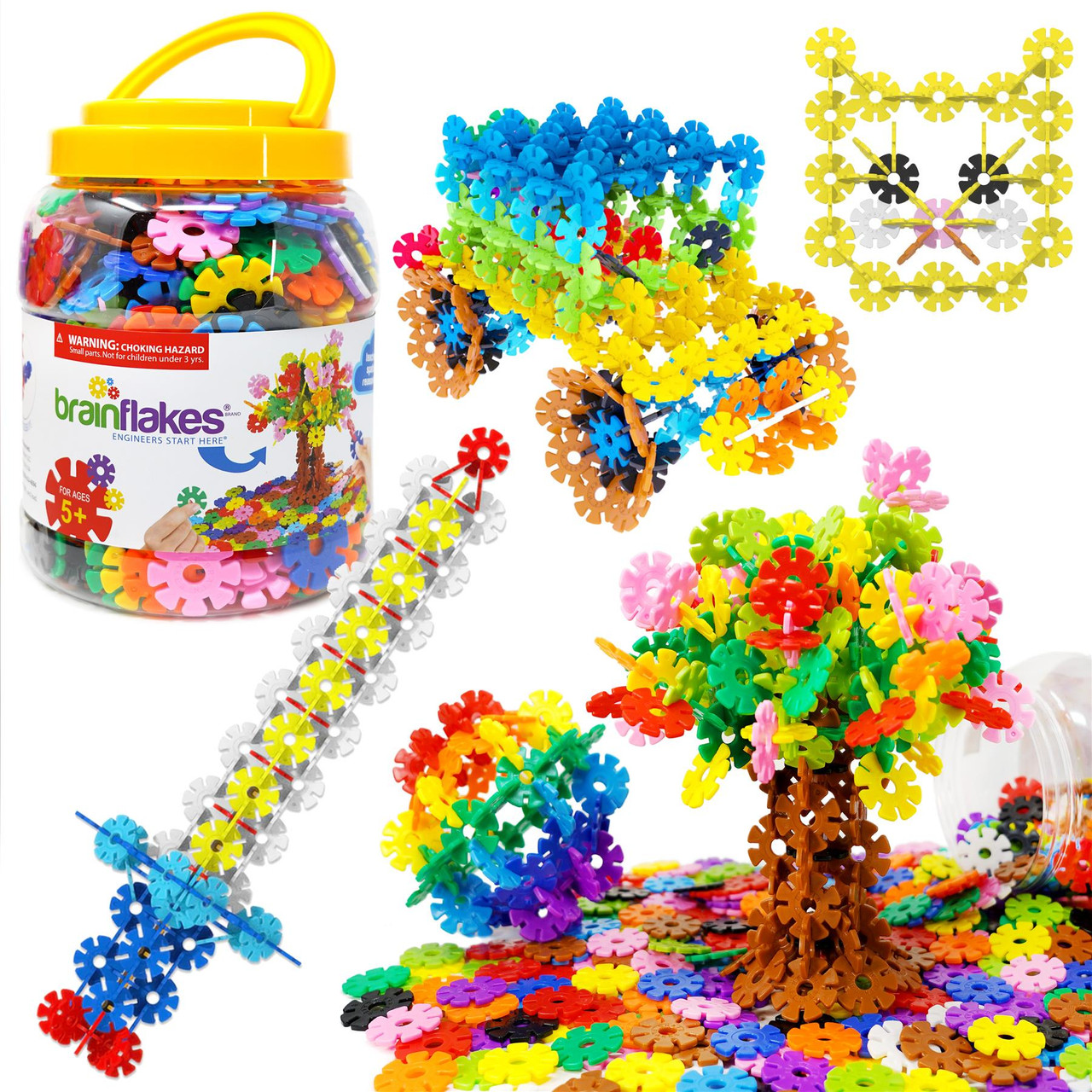 VIAHART Brain Flakes 500 Piece Interlocking Plastic Disc Set | A Creative  and Educational Alternative to Building Blocks | Tested for Children's