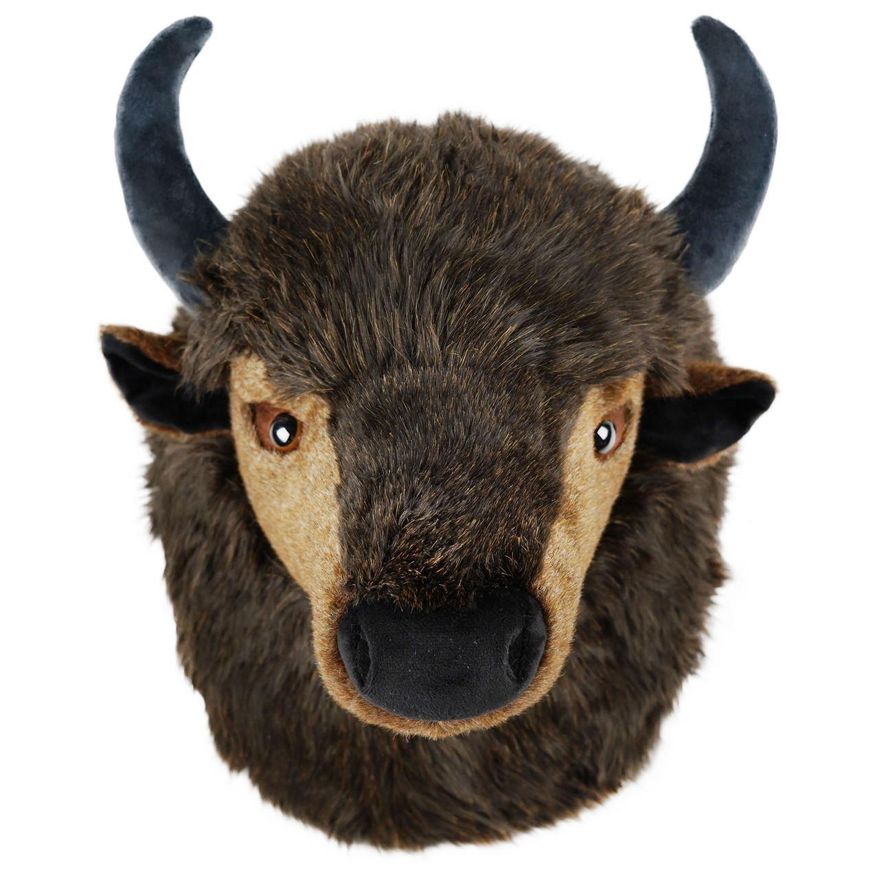 Brillo The Bison | 15 inch Stuffed Animal Plush Buffalo Head Wall Mount Bust | by Tiger Tale Toys
