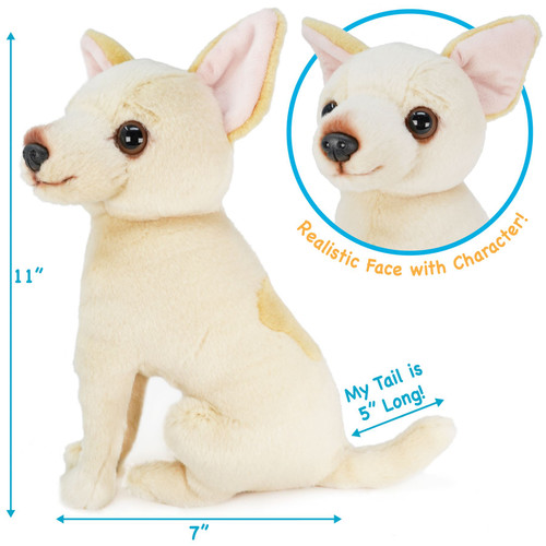 White and Fawn Chihuahua Stuffed Animal Plush Toys