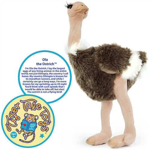 Ola the Ostrich | 14 Inch Realistic Looking Stuffed Animal Plush | By Tiger  Tale Toys