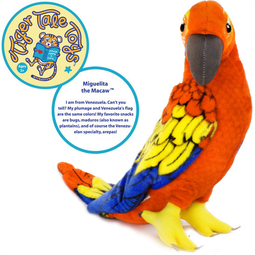 Miguelita the Macaw | 16 Inch Large Parrot Stuffed Animal Plush