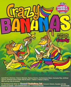 21222 Concord Gum/Candy Crazy Bananas Candy 17,000ct.