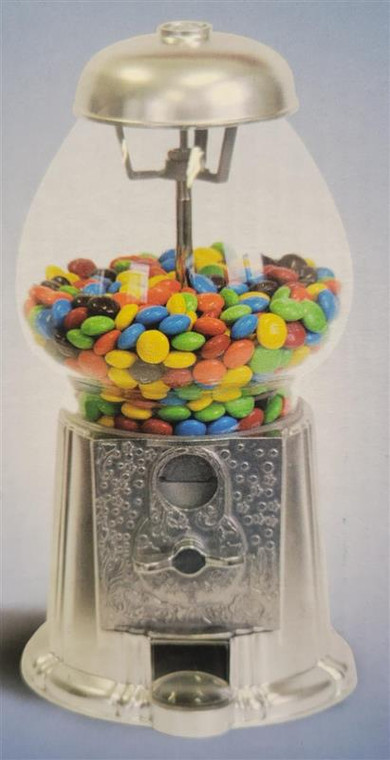 11" Medium Candy/Gumball Bank - Silver