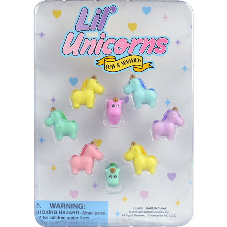 Lil Unicorn Erasers 1-inch Toy capsules 250 pcs
