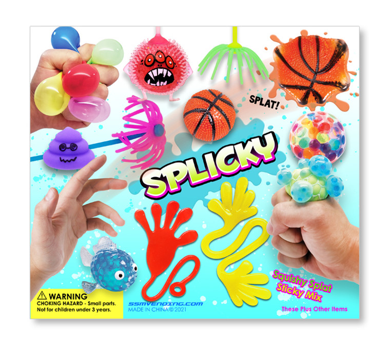 Splicky Squishy Splat Sticky Mix 2-inch Toy Capsules 250 pcs