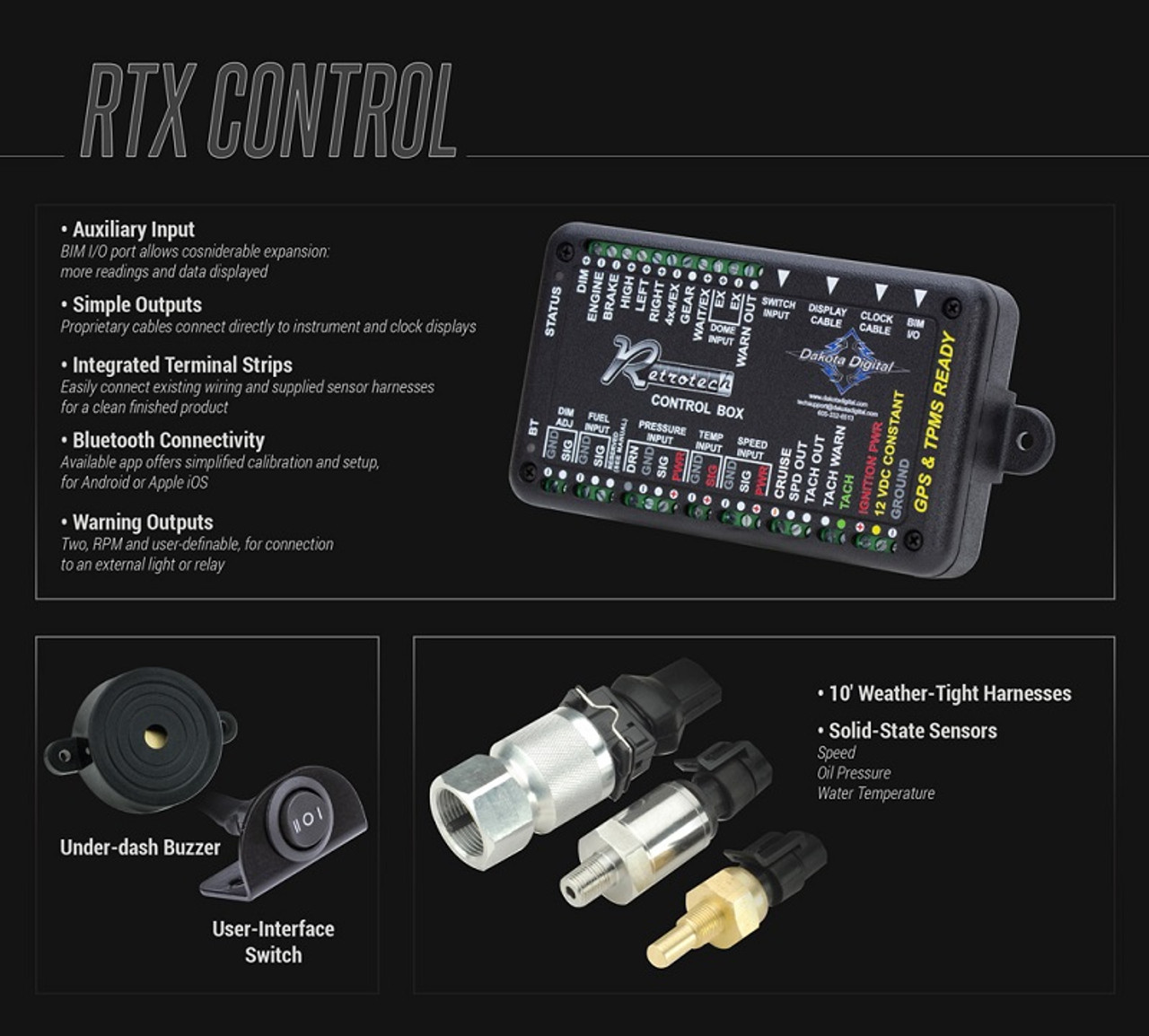 SALE／61%OFF】 Dakota Digital RTX-66F-BRO-X Compatible with 1961-66 Ford  Pickup Truck and 1966-77 Bronco Retrotech Gauge Instrument System 