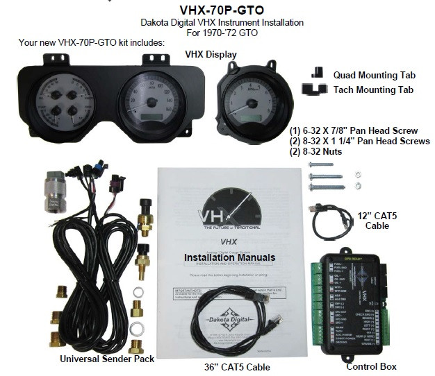 Dakota Digital 1970 71 72 Pontiac GTO Analog Dash Gauges