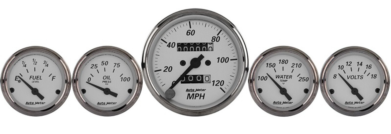 Auto Meter American Platinum 5 Gauge Kit Mech. Speedo & Elec. Oil