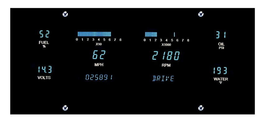 Dakota Digital Dash 33 34 35 Chevy Standard 6 Gauge Cluster w/ Housing