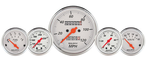 Auto Meter Arctic White 5 pc Gauge Kit 3-3/8