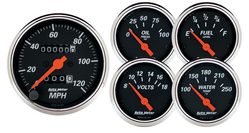 Auto Meter Arctic White 5 pc Gauge Kit 3-1/8