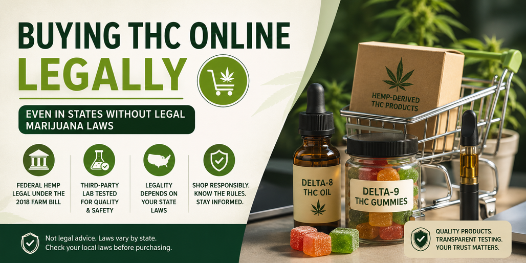 Buying THC Online Legally even in States without Legal or Recreational Marijuana Laws 2026