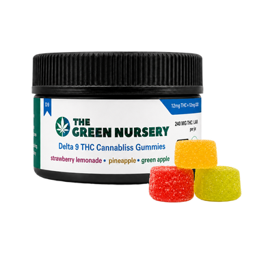 Green Nursery Delta 9 + CBD Cannabliss Gummies - 12mg THC Each by The Green Nursery - 20 Count