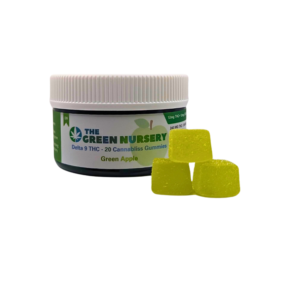 The Green Nursery Delta 9 + CBD Cannabliss Gummies - 12mg THC Each by The Green Nursery - Green Apple