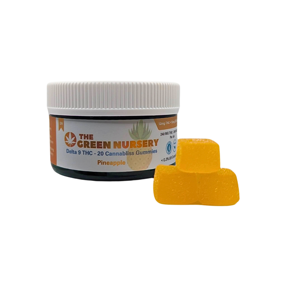 The Green Nursery Delta 9 + CBD Cannabliss Gummies - 12mg THC Each by The Green Nursery - Pineapple