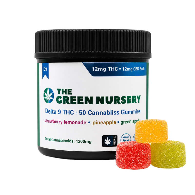 Delta 9 + CBD Cannabliss Gummies - 12mg THC Each by The Green Nursery