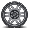 ICON Six Speed Titanium Wheel 17x8.5 | 6x139.7 BC (6x5.5) | +25 Offset - fits Chevrolet Silverado 1500 1999-2026, GMC Sierra 1500 1999-2026, Chevrolet Tahoe 1992-2026, Chevrolet Suburban 1992-2026, GMC Yukon 1992-2026, and 25 more