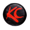 KC HiLiTES 6in. Round Soft Cover (Pair) - Black w/Red Brushed KC Logo - 5110