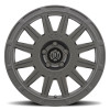 ICON Ricochet Satin Black Wheel 17x8 | 5x108 BC (5x4.25) | +38 Offset - fits Ford Maverick 2022-2026, Ford Bronco Sport 2021-2026, Ford Focus 2000-2018, Ford Escape 2013-2019, Ford Edge 2007-2014, and 4 more