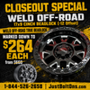 Big markdown on these WELD Off-Road beadlocks.

17x9 Cinch beadlock in gloss black, dual drilled 5x127 / 5x139.7, -12 offset.

Now just $264 per wheel, down from $660.