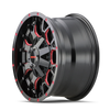 Mayhem 8015 Warrior 20x10 / 8x165.1 BP / -25mm Offset / 130.8mm Hub Black w/ Prism Red Wheel