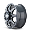 Mayhem 8101 Monstir 20x8.25 / 8x210 BP / 127mm Offset / 154.2mm Hub Front Black/Milled Spokes Wheel
