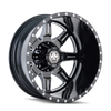 Mayhem 8101 Monstir 20x8.25 / 8x170 BP / -160mm Offset / 124.9mm Hub Rear Black/Milled Spokes Wheel