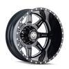 Mayhem 8101 Monstir 19.5x6.75/8x165.1 BP/-143mm Offset/116.7mm Hub Rear Blackw / Milled Spokes Wheel