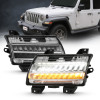 ANZO 2018-2025 Jeep Wrangler JL Halogen Chrome Clear w/ Sequential Signal - 511083