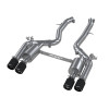 MBRP Exhaust T304 Stainless Steel, 3" Resonator-Back, Dual Rear, Quad Outlet with Carbon Fiber Tips, Active for 2019-2021 BMW M2 Competition 3.0L - S45023CF